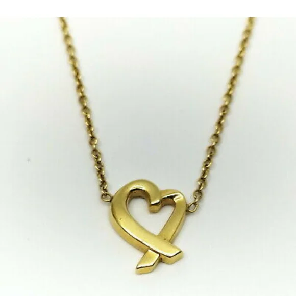 TIFFANY AND CO 💙 DESIGNER Picasso. Material : Yellow 18k GOLD 16 INCH NECKLACE - Picture 1 of 13